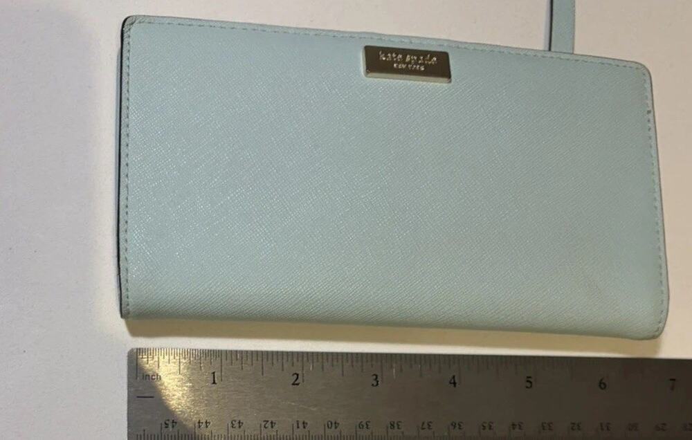 kate spade new york Women’s Blue Logo Zip-Around Wallet, Credit Card
